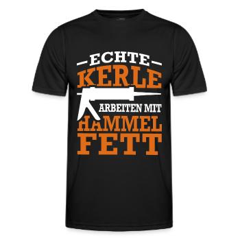 Fensterbauer Silikon Hammelfett Spruch Geschenk - Männer Funktions-T-Shirt - Schwarz - Vorne - AI Model Male 178 dark (178cm)