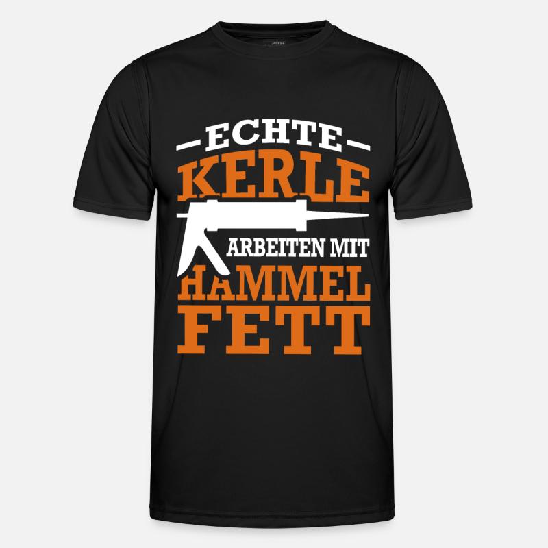 Fensterbauer Silikon Hammelfett Spruch Geschenk Männer Funktions-T-Shirt