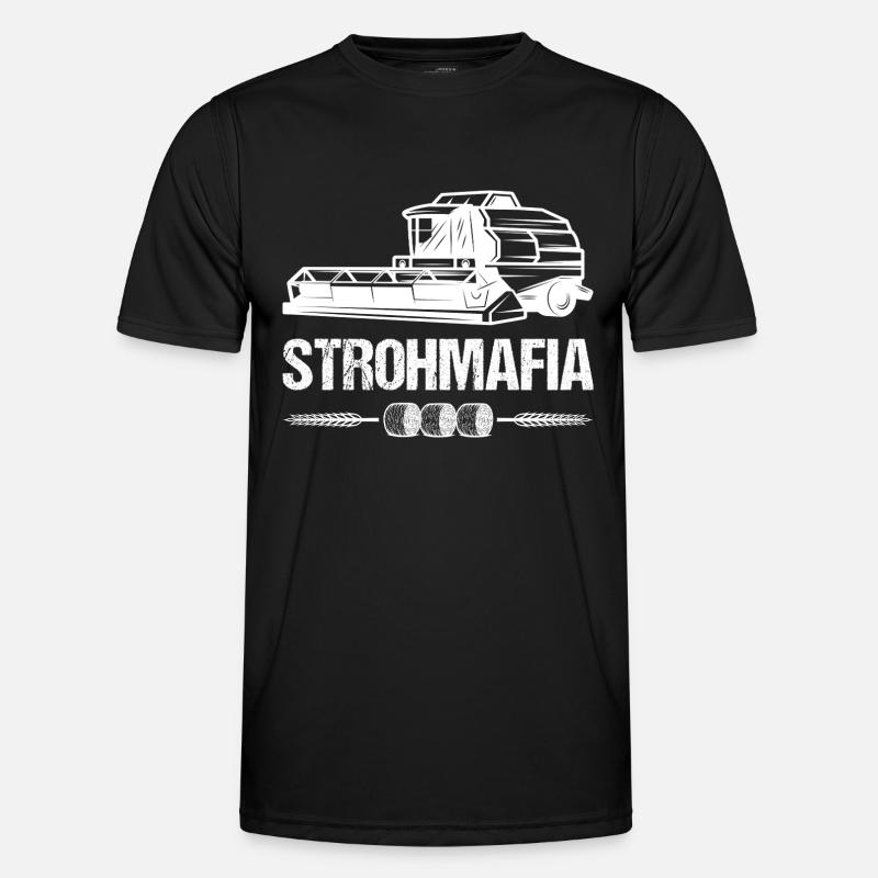 Strohmafia - Männer Funktions-T-Shirt - Schwarz