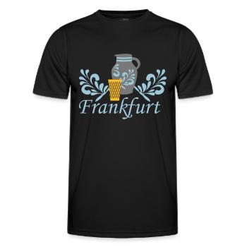 Frankfurt Bembel Geripptes - Männer Funktions-T-Shirt - Schwarz - Vorne - AI Model Male 178 dark (178cm)