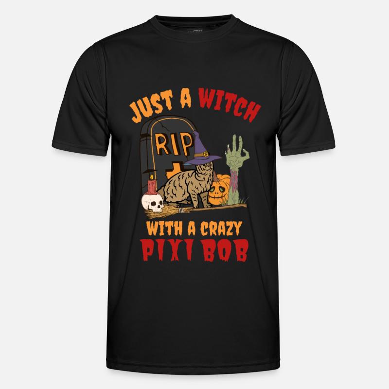 Mignon et effrayant Pixiebob Chat Halloween T-shirt sport Homme