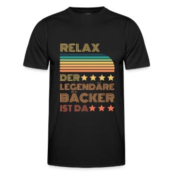 Relax der Legendäre Bäcker ist da Retro - Männer Funktions-T-Shirt - Schwarz - Vorne - AI Model Male 178 dark (178cm)