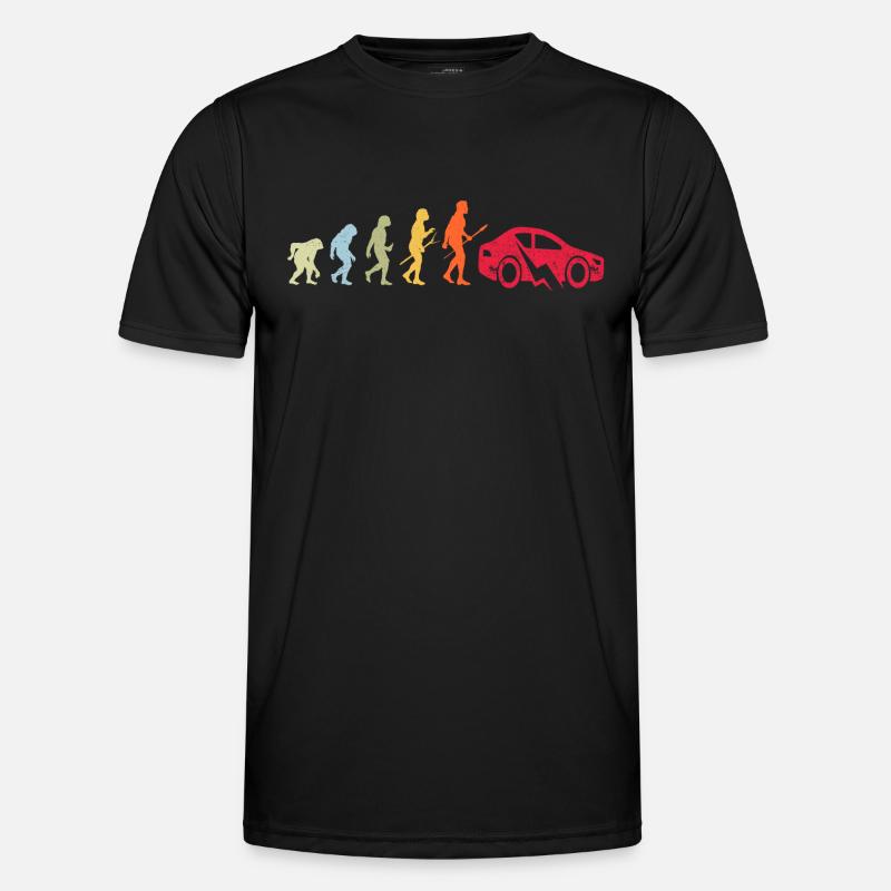 E-Auto Elektroauto Evolution - Männer Funktions-T-Shirt - Schwarz