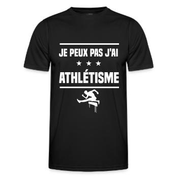 Je Peux Pas J'ai athlétisme course humour athlète - T-shirt sport Homme - noir - Devant - AI Model Male 178 dark (178cm)