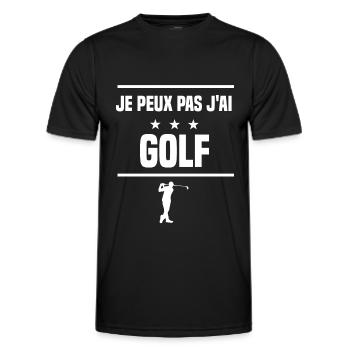 Je Peux Pas J'ai golf humour golfeur - T-shirt sport Homme - noir - Devant - AI Model Male 178 dark (178cm)