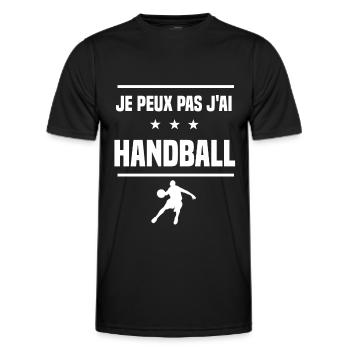 Je Peux Pas J'ai handball humour handballeur - T-shirt sport Homme - noir - Devant - AI Model Male 178 dark (178cm)
