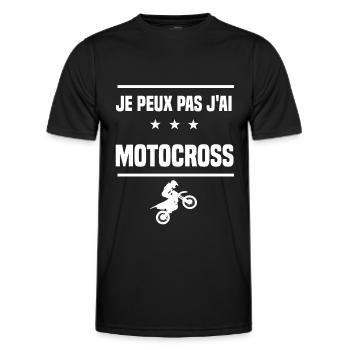 Je Peux Pas J'ai motocross motard humour motard - T-shirt sport Homme - noir - Devant - AI Model Male 178 dark (178cm)