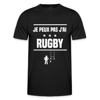 Je Peux Pas J'ai rugby sport humour rugbyman - T-shirt sport Homme - noir - Devant - AI Model Male 178 dark (178cm)