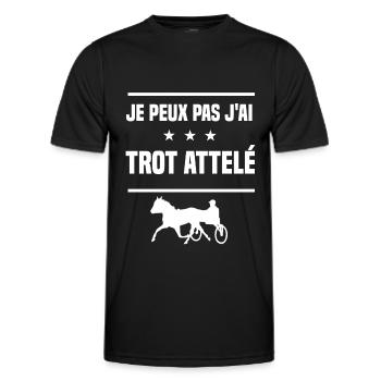 Je Peux Pas J'ai trot attelé humour driver - T-shirt sport Homme - noir - Devant - AI Model Male 178 dark (178cm)