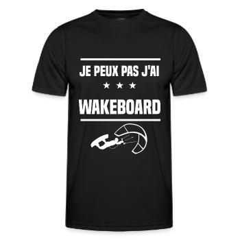 Je Peux Pas J'ai wakeboard wind surf wakeboardeur - T-shirt sport Homme - noir - Devant - AI Model Male 178 dark (178cm)