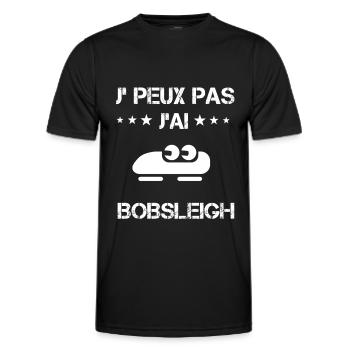 Je peux pas j'ai bobsleigh cadeau bobsleigher - T-shirt sport Homme - noir - Devant - AI Model Male 178 dark (178cm)