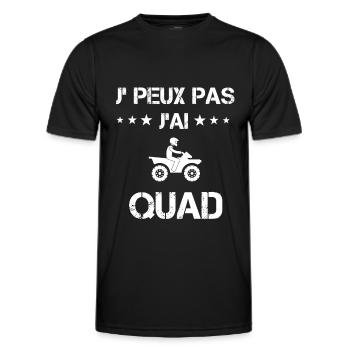 Je peux pas j'ai quad cadeau conducteur - T-shirt sport Homme - noir - Devant - AI Model Male 178 dark (178cm)