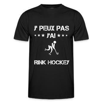 Je peux pas j'ai rink hockey cadeau hockeyeur - T-shirt sport Homme - noir - Devant - AI Model Male 178 dark (178cm)