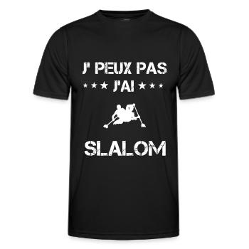 Je peux pas j'ai slalom cadeau slalomeur - T-shirt sport Homme - noir - Devant - AI Model Male 178 dark (178cm)
