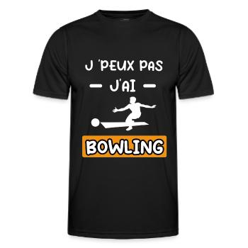 je peux pas j'ai bowling cadeau bowling - T-shirt sport Homme - noir - Devant - AI Model Male 178 dark (178cm)