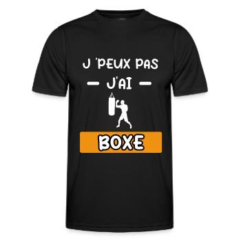 je peux pas j'ai boxe cadeau boxe - T-shirt sport Homme - noir - Devant - AI Model Male 178 dark (178cm)