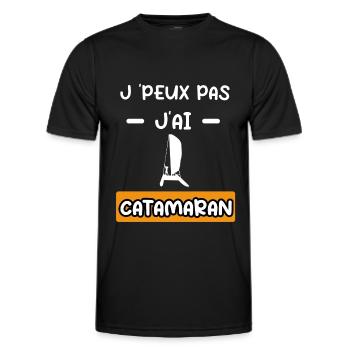 je peux pas j'ai catamaran cadeau catamaran - T-shirt sport Homme - noir - Devant - AI Model Male 178 dark (178cm)
