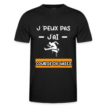 je peux pas j'ai course de haies cadeau athlétisme - T-shirt sport Homme - noir - Devant - AI Model Male 178 dark (178cm)