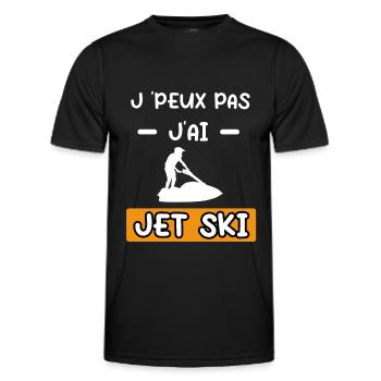 je peux pas j'ai jet ski cadeau jet ski - T-shirt sport Homme - noir - Devant - AI Model Male 178 dark (178cm)