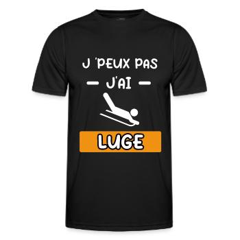 je peux pas j'ai luge cadeau luge - T-shirt sport Homme - noir - Devant - AI Model Male 178 dark (178cm)