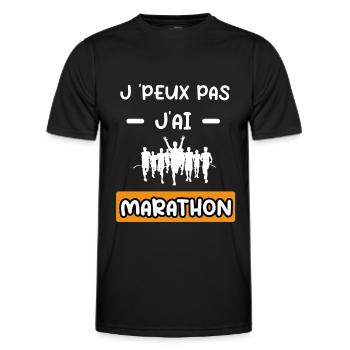je peux pas j'ai marathon cadeau marathon - T-shirt sport Homme - noir - Devant - AI Model Male 178 dark (178cm)
