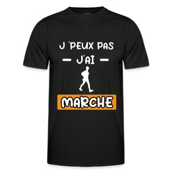 je peux pas j'ai marche cadeau marche - T-shirt sport Homme - noir - Devant - AI Model Male 178 dark (178cm)