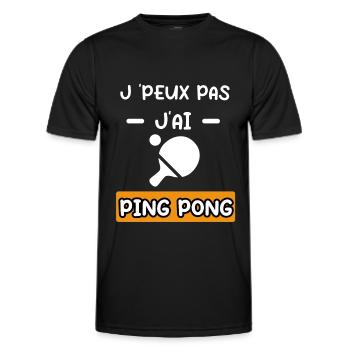 je peux pas j'ai ping pong raquette ping pong - T-shirt sport Homme - noir - Devant - AI Model Male 178 dark (178cm)