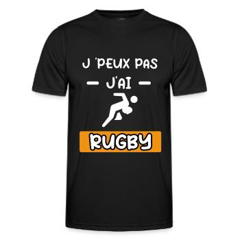 je peux pas j'ai rugby joueur cadeau rugby - T-shirt sport Homme - noir - Devant - AI Model Male 178 dark (178cm)