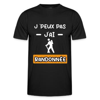 je peux pas j'ai randonnée cadeau randonnée - T-shirt sport Homme - noir - Devant - AI Model Male 178 dark (178cm)