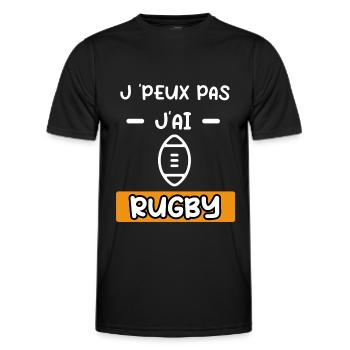 je peux pas j'ai rugby ballon cadeau rugby - T-shirt sport Homme - noir - Devant - AI Model Male 178 dark (178cm)