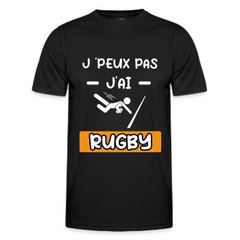 je peux pas j'ai rugby cadeau rugby - T-shirt sport Homme - noir - Devant - AI Model Male 178 dark (178cm)