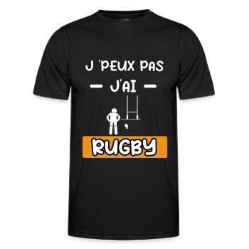 je peux pas j'ai rugby sport cadeau rugby - T-shirt sport Homme - noir - Devant - AI Model Male 178 dark (178cm)