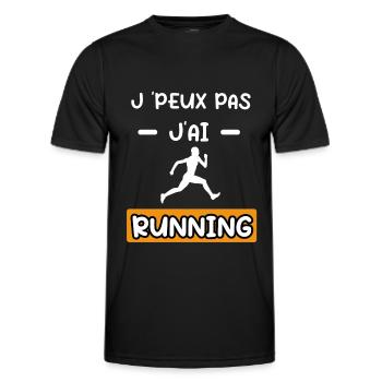 je peux pas j'ai running courir cadeau running - T-shirt sport Homme - noir - Devant - AI Model Male 178 dark (178cm)