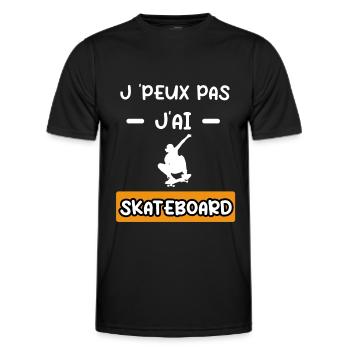 je peux pas j'ai skateboard cadeau skateboard - T-shirt sport Homme - noir - Devant - AI Model Male 178 dark (178cm)