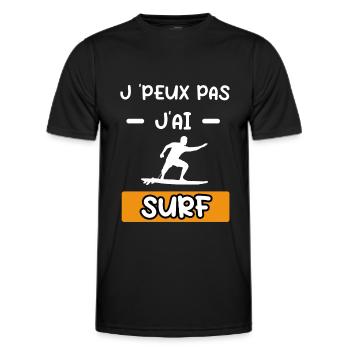 je peux pas j'ai surf board cadeau surf - T-shirt sport Homme - noir - Devant - AI Model Male 178 dark (178cm)