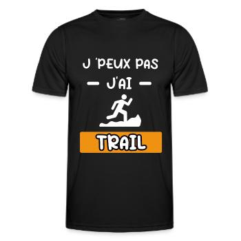 je peux pas j'ai trail cadeau trail - T-shirt sport Homme - noir - Devant - AI Model Male 178 dark (178cm)