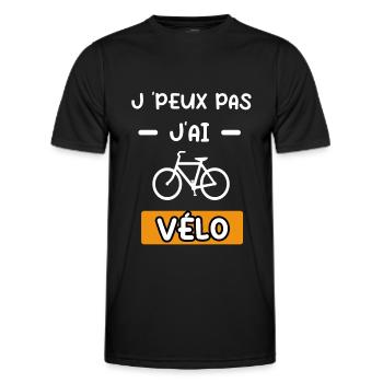 je peux pas j'ai vélo cadeau vélo - T-shirt sport Homme - noir - Devant - AI Model Male 178 dark (178cm)