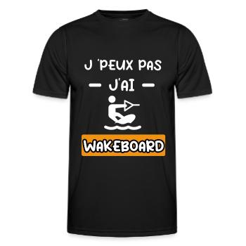 je peux pas j'ai wakeboard cadeau wakeboard - T-shirt sport Homme - noir - Devant - AI Model Male 178 dark (178cm)