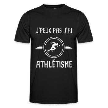 athlétisme je peux pas j'ai athlétisme athlète - T-shirt sport Homme - noir - Devant - AI Model Male 178 dark (178cm)