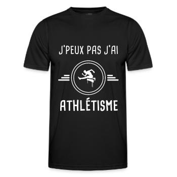 athlétisme je peux pas j'ai athlétisme sport - T-shirt sport Homme - noir - Devant - AI Model Male 178 dark (178cm)