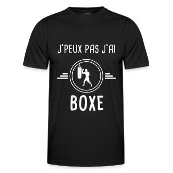 boxe je peux pas j'ai boxe boxeur - T-shirt sport Homme - noir - Devant - AI Model Male 178 dark (178cm)