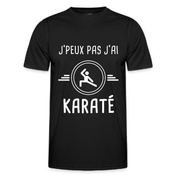 karaté je peux pas j'ai karaté sport combat - T-shirt sport Homme - noir - Devant - AI Model Male 178 dark (178cm)