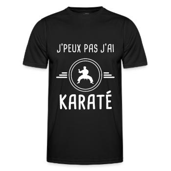 karaté je peux pas j'ai karaté karatéka - T-shirt sport Homme - noir - Devant - AI Model Male 178 dark (178cm)