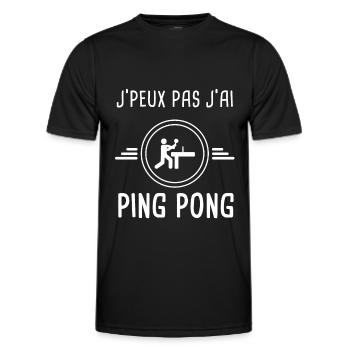 ping pong je peux pas j'ai ping pong pongiste - T-shirt sport Homme - noir - Devant - AI Model Male 178 dark (178cm)