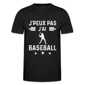 batteur je peux pas j'ai baseball baseballeur - T-shirt sport Homme - noir - Devant - AI Model Male 178 dark (178cm)