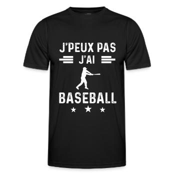 batteur je peux pas j'ai baseball - T-shirt sport Homme - noir - Devant - AI Model Male 178 dark (178cm)