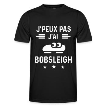 bobsleigher je peux pas j'ai bobsleigh - T-shirt sport Homme - noir - Devant - AI Model Male 178 dark (178cm)