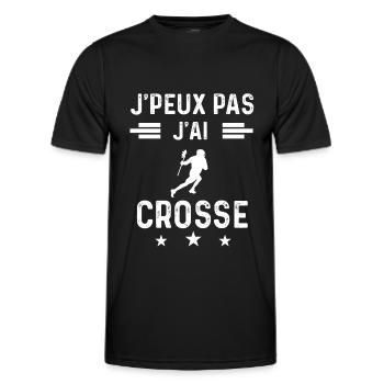 hockeyeur je peux pas j'ai crosse - T-shirt sport Homme - noir - Devant - AI Model Male 178 dark (178cm)