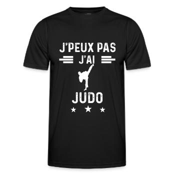 judoka je peux pas j'ai judo - T-shirt sport Homme - noir - Devant - AI Model Male 178 dark (178cm)
