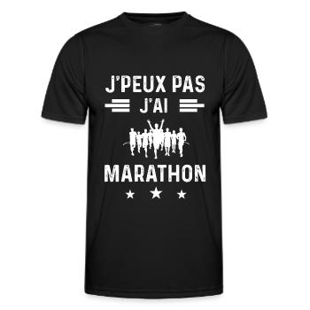 coureur je peux pas j'ai marathon - T-shirt sport Homme - noir - Devant - AI Model Male 178 dark (178cm)